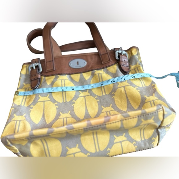 Fossil Key-Per Leather & Coated Canvas Ladybug Print Tote Shoulder Bag - Picture 6 of 12